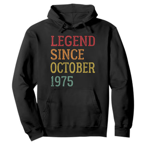 Legend Since October 1975 Hoodie Vintage Retro 50th Birthday Gifts TS10 Black Print Your Wear