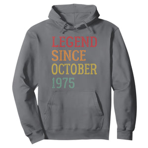 Legend Since October 1975 Hoodie Vintage Retro 50th Birthday Gifts TS10 Charcoal Print Your Wear