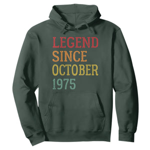 Legend Since October 1975 Hoodie Vintage Retro 50th Birthday Gifts TS10 Dark Forest Green Print Your Wear