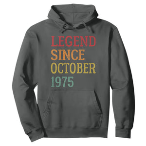 Legend Since October 1975 Hoodie Vintage Retro 50th Birthday Gifts TS10 Dark Heather Print Your Wear