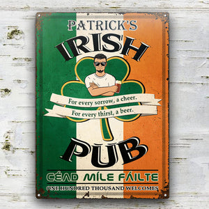 Personalized St Patricks Day Irish Pub One Hundred Thousand Welcomes Metal Sign CTM Custom - Printyourwear