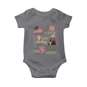 Talk Derby To Me Baby Onesie Horse Riders Ky Racing Day TS02 Charcoal Print Your Wear