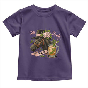 Talk Derby To Me Toddler T Shirt Ky Horse Racing Mint Julep and Roses TS02 Purple Print Your Wear