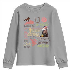 Talk Derby To Me Youth Sweatshirt Horse Riders Ky Racing Day TS02 Sport Gray Print Your Wear