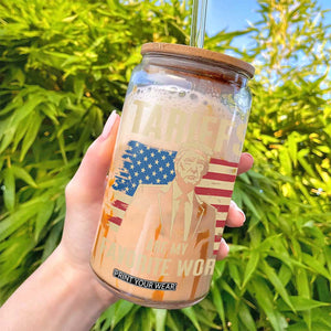 Tariffs Are My Favorite Word Glass Can Trump 2025 Patriotic American Flag Vintage TS02 Print Your Wear