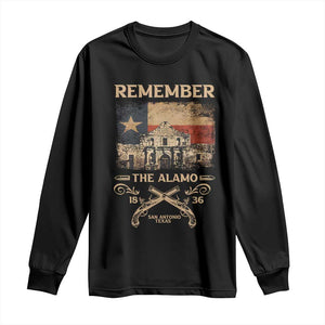 Texas Long Sleeve Shirt Remember The Alamo San Antonio 1836 TS09 Black Print Your Wear