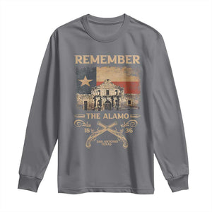 Texas Long Sleeve Shirt Remember The Alamo San Antonio 1836 TS09 Charcoal Print Your Wear