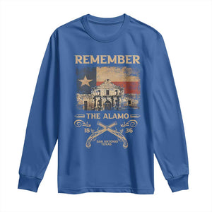 Texas Long Sleeve Shirt Remember The Alamo San Antonio 1836 TS09 Royal Blue Print Your Wear