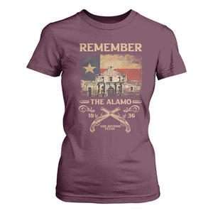 Texas T Shirt For Women Remember The Alamo San Antonio 1836 TS09 Maroon Print Your Wear