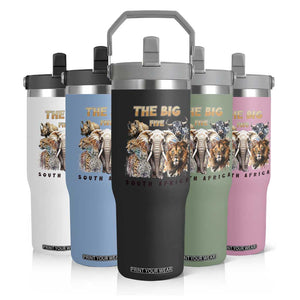 The Big Five South Africa Flip Straw Tumbler Elephant Lion Rhino Buffalo Leopard Animals Safari Wildlife TS02 Print Your Wear
