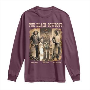The Black Cowboys Nat Love Isom Dart Bill Pickett Long Sleeve Shirt African American Cowboy TS11 Maroon Print Your Wear