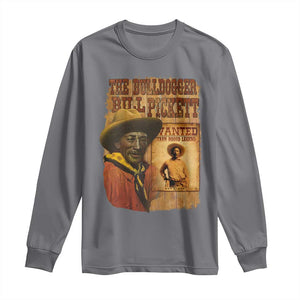 The Bulldogger Bill Pickett Long Sleeve Shirt Texan Rodeo Legend TS11 Charcoal Print Your Wear