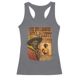The Bulldogger Bill Pickett Racerback Tank Top Texan Rodeo Legend TS11 Charcoal Print Your Wear