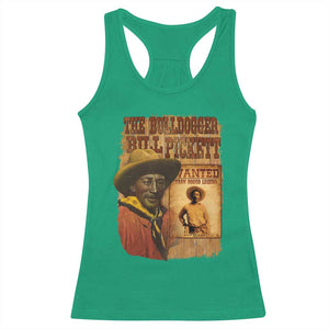 The Bulldogger Bill Pickett Racerback Tank Top Texan Rodeo Legend TS11 Irish Green Print Your Wear