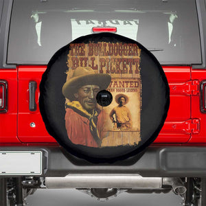 The Bulldogger Bill Pickett Spare Tire Cover Texan Rodeo Legend TS11 Black Print Your Wear