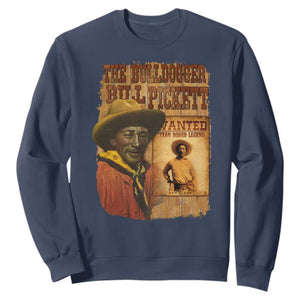 The Bulldogger Bill Pickett Sweatshirt Texan Rodeo Legend TS11 Navy Print Your Wear