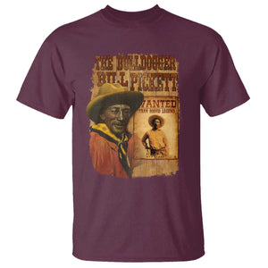 The Bulldogger Bill Pickett T Shirt Texan Rodeo Legend TS11 Maroon Print Your Wear