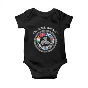 The Celtic Nations Baby Onesie Vintage The Seven Celtic Nations Flag TS11 Black Print Your Wear