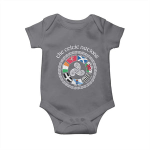 The Celtic Nations Baby Onesie Vintage The Seven Celtic Nations Flag TS11 Charcoal Print Your Wear