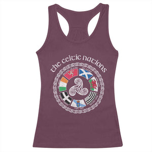 The Celtic Nations Racerback Tank Top Vintage The Seven Celtic Nations Flag TS11 Maroon Print Your Wear