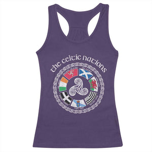 The Celtic Nations Racerback Tank Top Vintage The Seven Celtic Nations Flag TS11 Purple Print Your Wear