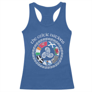 The Celtic Nations Racerback Tank Top Vintage The Seven Celtic Nations Flag TS11 Royal Blue Print Your Wear