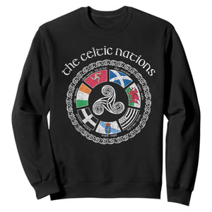 The Celtic Nations Sweatshirt Vintage The Seven Celtic Nations Flag TS11 Black Print Your Wear