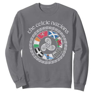 The Celtic Nations Sweatshirt Vintage The Seven Celtic Nations Flag TS11 Charcoal Print Your Wear
