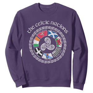 The Celtic Nations Sweatshirt Vintage The Seven Celtic Nations Flag TS11 Purple Print Your Wear