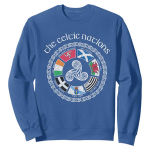 The Celtic Nations Sweatshirt Vintage The Seven Celtic Nations Flag TS11 Royal Blue Print Your Wear