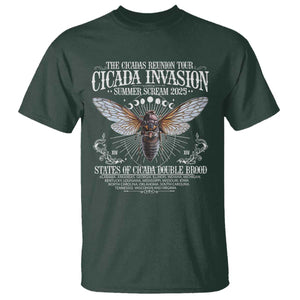 The Cicadas Reunion Tour 2025 T Shirt Cicada Invasion Brood XIV Vintage Concert Fest TS11 Dark Forest Green Print Your Wear