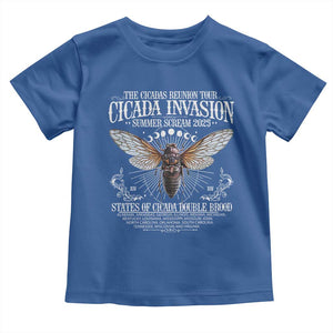 The Cicadas Reunion Tour 2025 Toddler T Shirt Cicada Invasion Brood XIV Vintage Concert Fest TS11 Royal Blue Print Your Wear