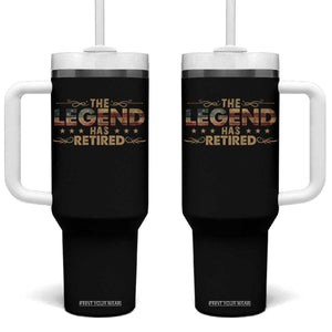 The Legend Has Retired 2025 Tumbler With Handle Retro American Flag TS10 One Size: 40 oz Black Print Your Wear