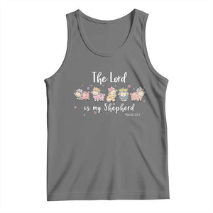 The Lord Is My Shepherd Tank Top Christian Easter Day Religious Sheep TS11 Black Heather Print Your Wear
