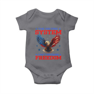 The Metric System Can't Measure Freedom Baby Onesie Funny Patriotic Eagle 4th of July USA Flag TS02 Charcoal Print Your Wear