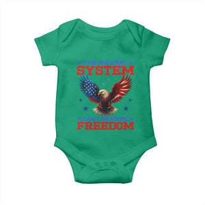 The Metric System Can't Measure Freedom Baby Onesie Funny Patriotic Eagle 4th of July USA Flag TS02 Irish Green Print Your Wear