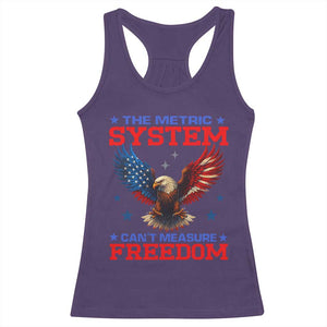 The Metric System Can't Measure Freedom Racerback Tank Top Funny Patriotic Eagle 4th of July USA Flag TS02 Purple Print Your Wear