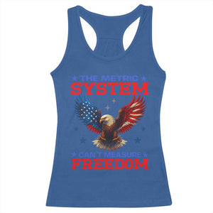 The Metric System Can't Measure Freedom Racerback Tank Top Funny Patriotic Eagle 4th of July USA Flag TS02 Royal Blue Print Your Wear