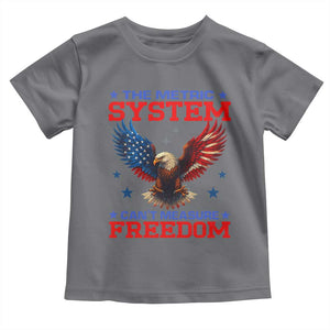 The Metric System Can't Measure Freedom Toddler T Shirt Funny Patriotic Eagle 4th of July USA Flag TS02 Charcoal Print Your Wear