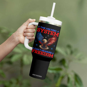The Metric System Can't Measure Freedom Tumbler With Handle Funny Patriotic Eagle 4th of July USA Flag TS02 Print Your Wear