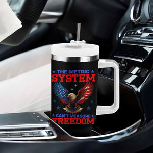 The Metric System Can't Measure Freedom Tumbler With Handle Funny Patriotic Eagle 4th of July USA Flag TS02 Print Your Wear