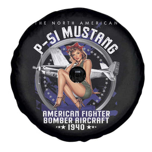 The North American P 51 Mustang American Fighter Bomber Aircraft Spare Tire Cover WW2 Aircraft Pin Up Girl TS11 Print Your Wear
