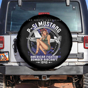 The North American P 51 Mustang American Fighter Bomber Aircraft Spare Tire Cover WW2 Aircraft Pin Up Girl TS11 No hole Black Print Your Wear
