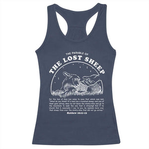 The Parable Of The Lost Sheep Racerback Tank Top Christian Bible Verse TS11 Navy Print Your Wear