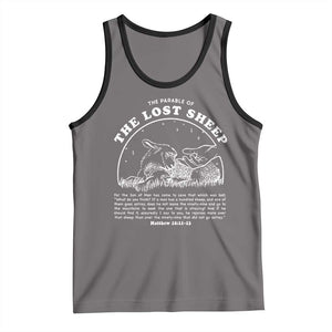 The Parable Of The Lost Sheep Tank Top Christian Bible Verse TS11 Deep Heather Black Print Your Wear