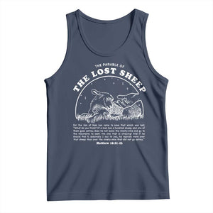 The Parable Of The Lost Sheep Tank Top Christian Bible Verse TS11 Navy Print Your Wear
