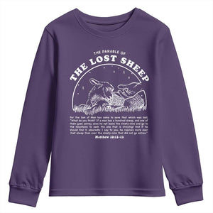 The Parable Of The Lost Sheep Youth Sweatshirt Christian Bible Verse TS11 Purple Print Your Wear