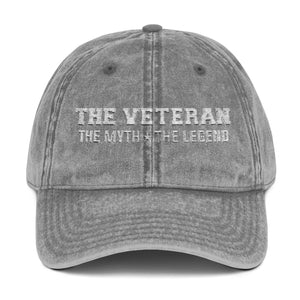 The Veteran The Myth The Legend Embroidered Distressed Baseball Cap TS02 Classic Cap Universal Fit Light Blue Printyourwear