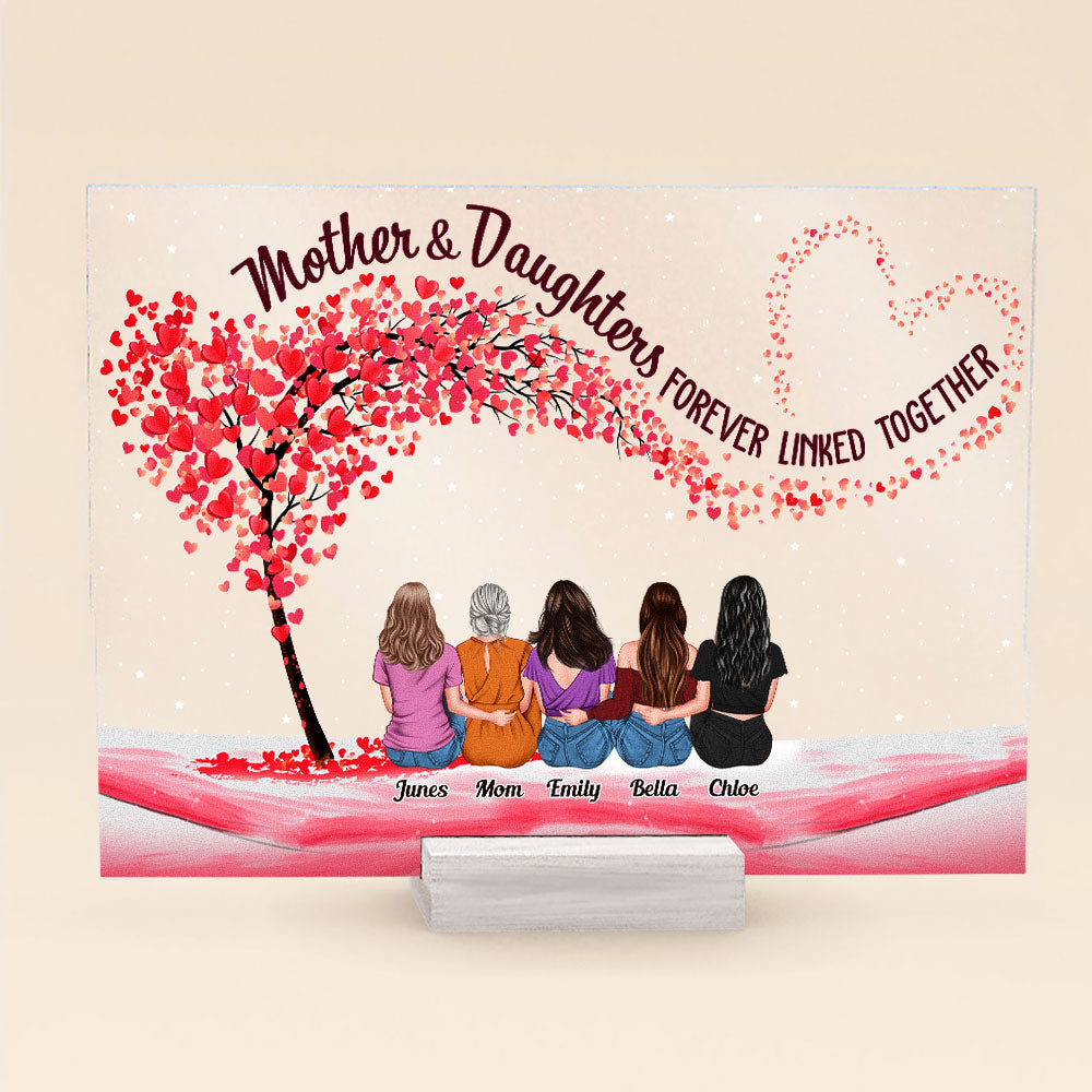 Personalized The Love Between Mother and Daughters Acrylic Plaque CTM Acrylic Table Sign 4" x 6 " Custom - Printyourwear