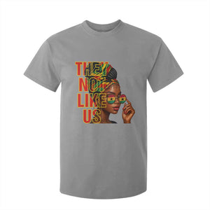 They Not Like Us Afro Queen T Shirt For Kid Melanin Magic Woman witth Headwrap and Sunglasses TS02 Sport Gray Print Your Wear